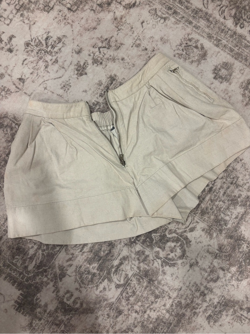 3.1 Phillip Lim Cream Tailored Zip-Front Skort